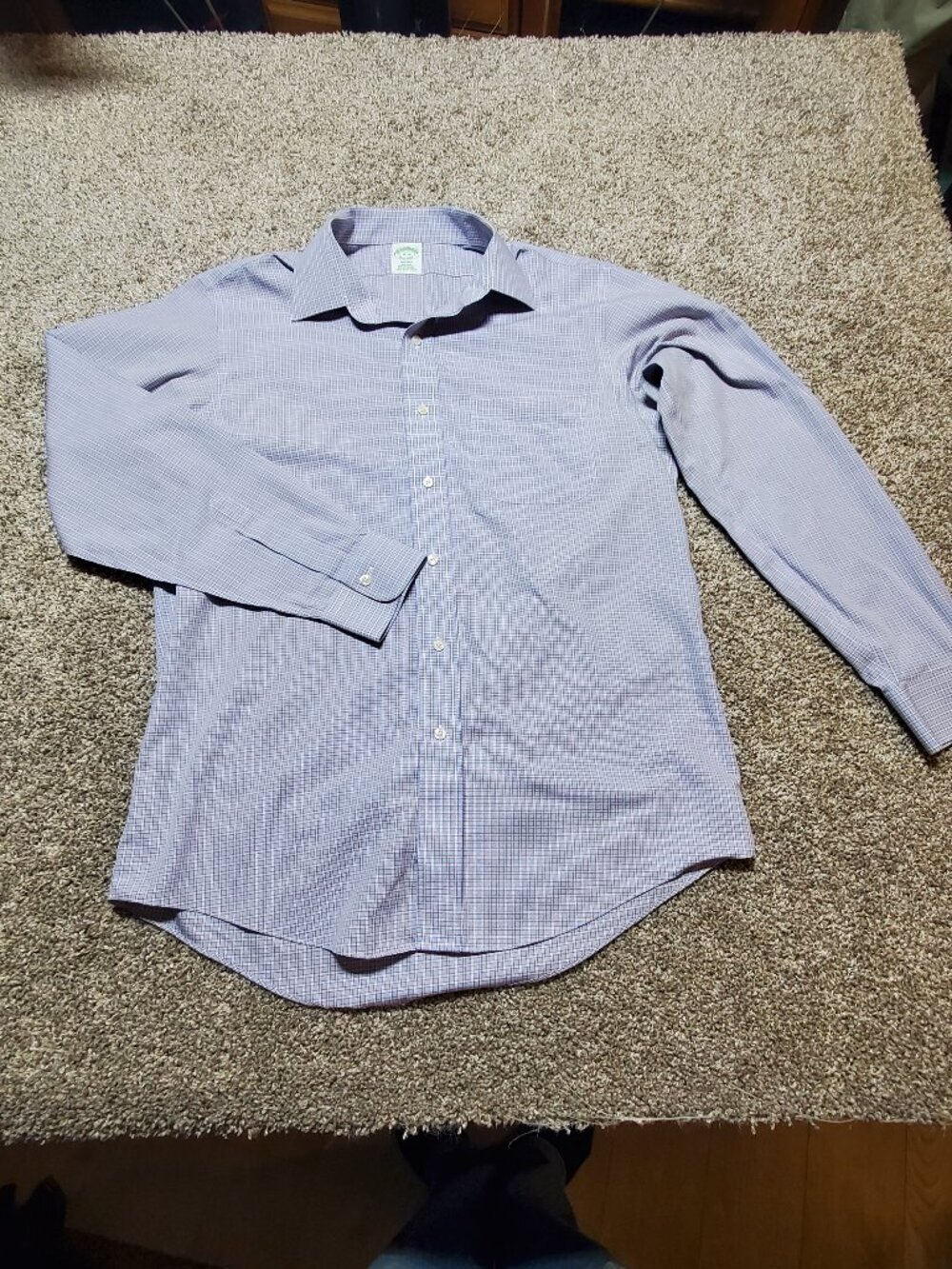 Brooks Brothers Men's Plaid Milano Shirt 100% Supima Cotton 16-34